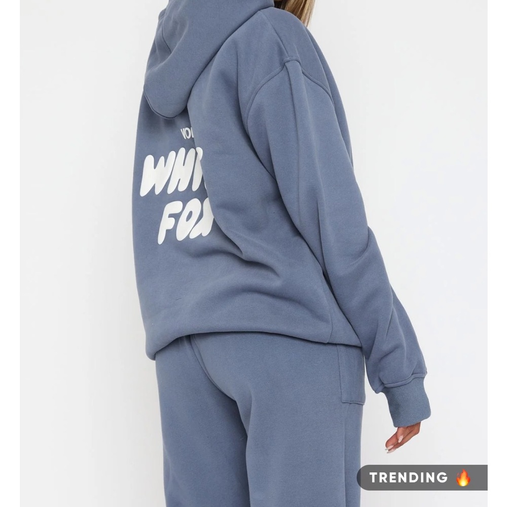 White Fox Boutique Blue Hoodie Sweater